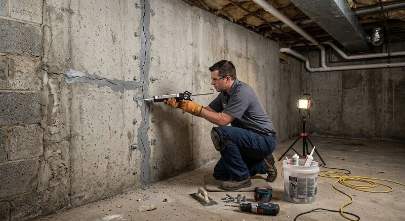 Basement Crack Repair in Newport News, VA