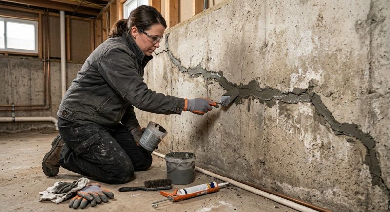 Cracked Basement Floor Repair in Newport News, VA