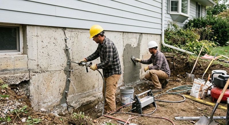Cracked Foundation Repair in James City County, VA