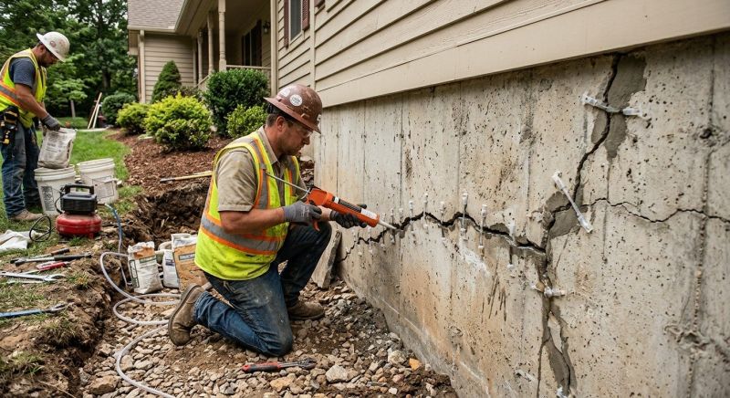 Cracked Foundation Repair in Poquoson, VA