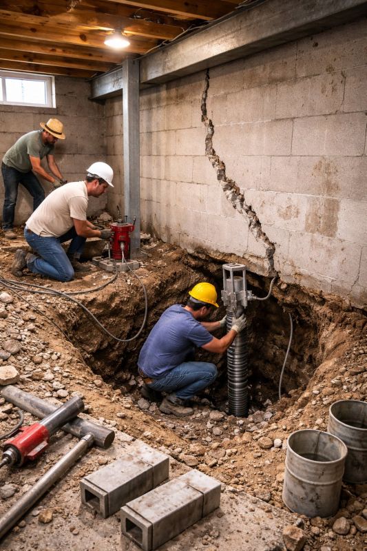 Foundation Structural Repair in Cardinal, VA