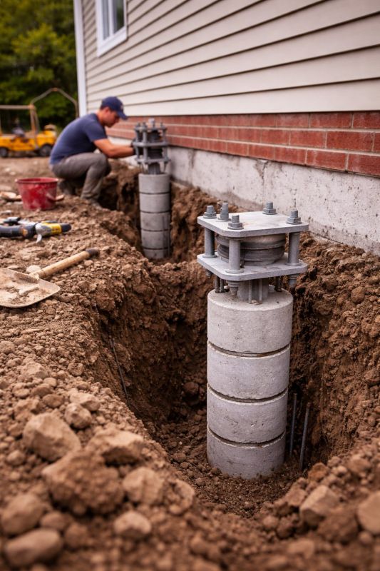 Helical Piers Installation in Newport News, VA