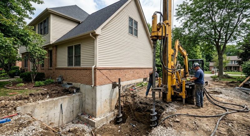 Helical Piers Installation in Newport News, VA