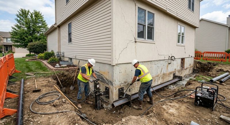 Sinking Foundation Repair in Williamsburg, VA