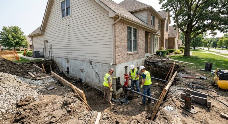 Sinking Foundation Repair in Williamsburg, VA