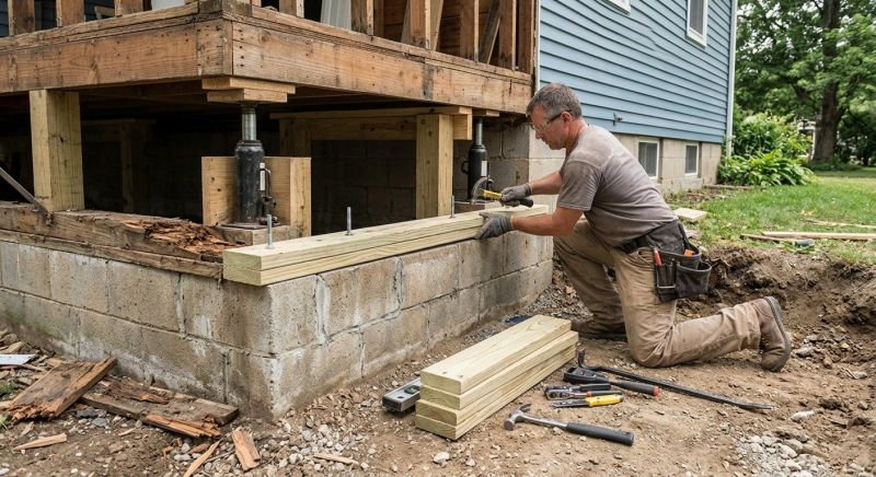 Sinking Foundation Repair in Yorktown, VA